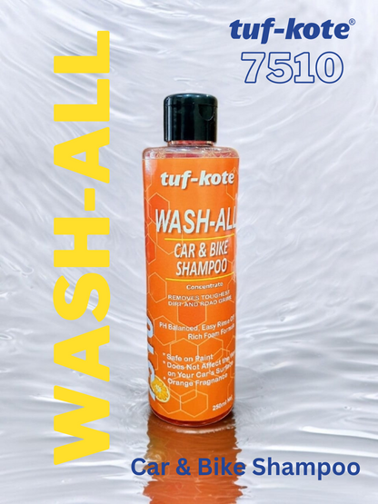 tuf-Kote® 7510 WashAll Car Wash Shampoo Concentrate [250ml] | High Foam for Deep Cleaning | Remove Tough Dirt | Safe on Paint | pH Neutral