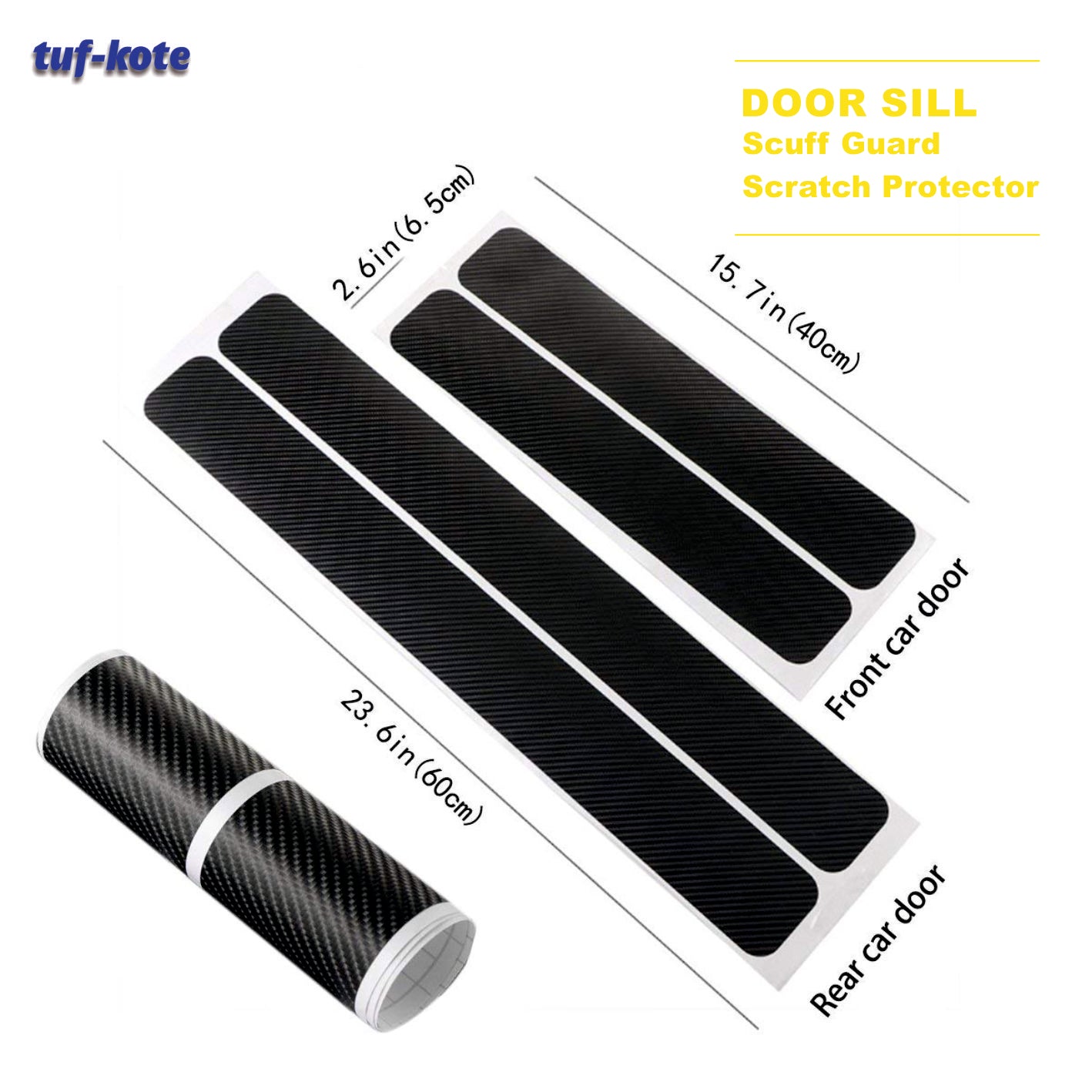 tuf-kote® 4PCS Car Sticker Universal Anti-Scratch Door Sill Scuff Guard Car Decal