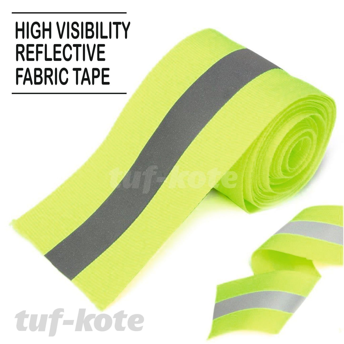 TUFLITE High Visibility Florescent Sew-On Fabric Reflective Safety Tape | YELLOW | 2" Width