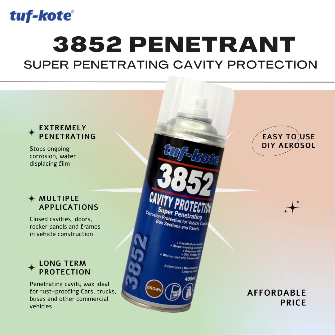 tuf-kote®  3852 PENETRANT Vehicle Rust Prevention Cavity Wax Corrosion Protection, Stops Existing Rust