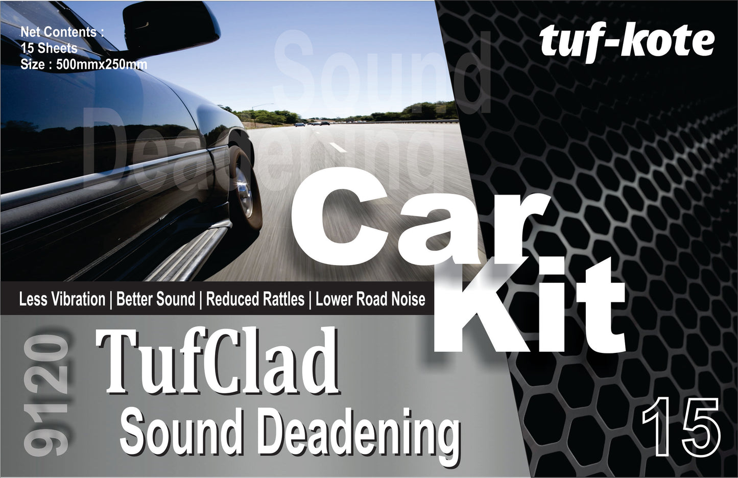 TufClad 9120 - Sound Deadening/Dampening, Sheet Size 500 X 250 Mm (10 X 20 Inches)