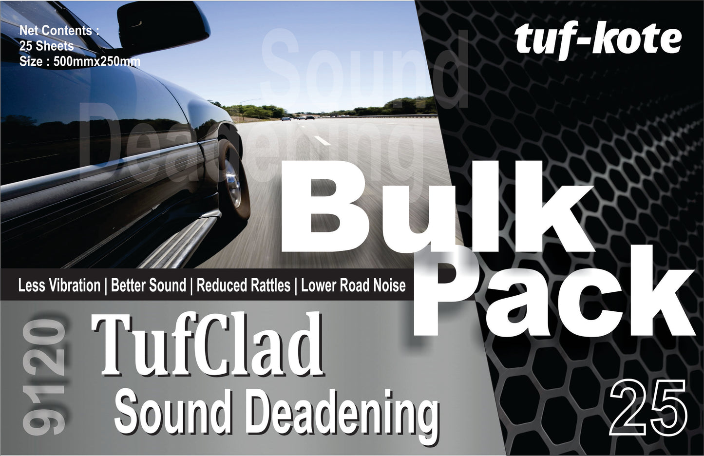 TufClad 9120 - Sound Deadening/Dampening, Sheet Size 500 X 250 Mm (10 X 20 Inches)