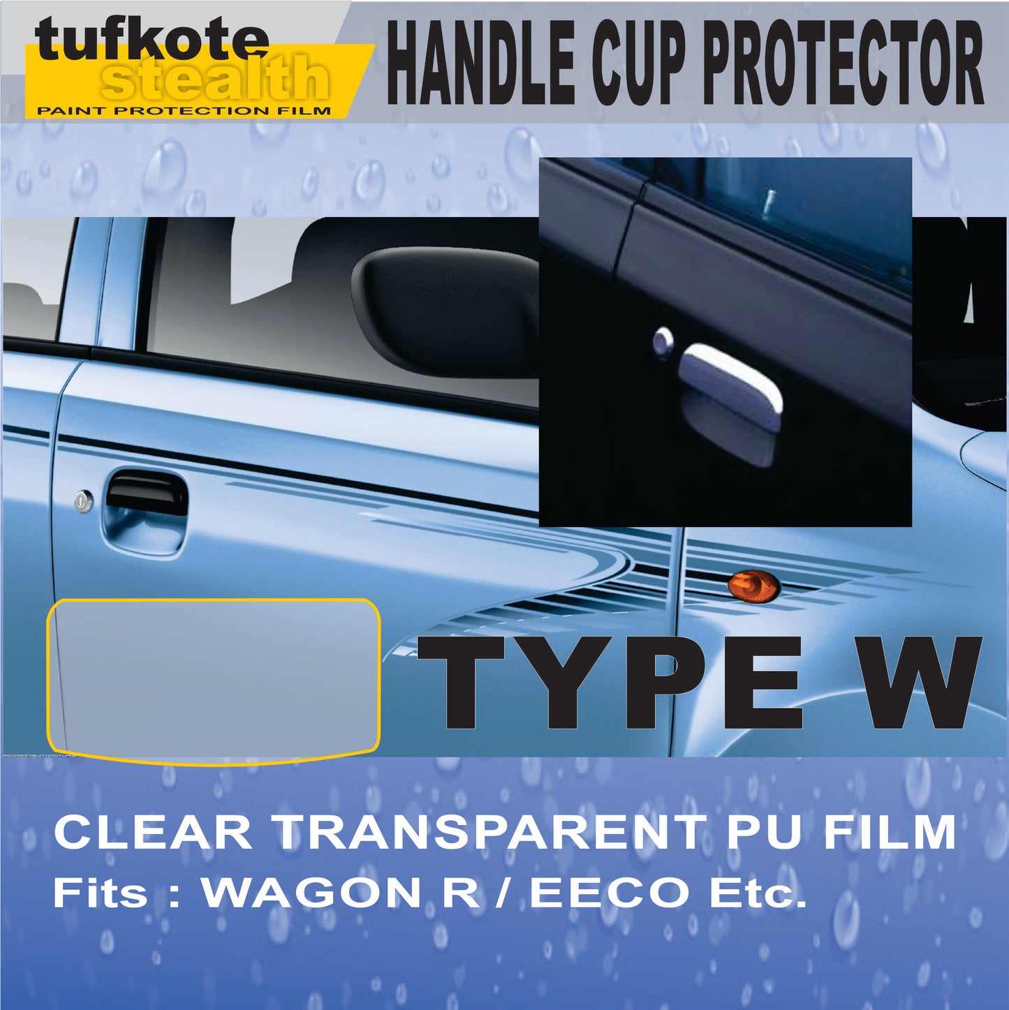 tuf-kote® TufShield Car Door Handle Scratch Protection Vinyl Film - Clear Transparent