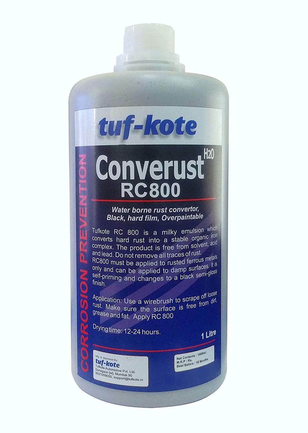 tuf-kote® CONVERUST RC800 Eco-Friendly Rust Converter and Primer All-in-One, Ultimate One-Step Solution to Convert Rusted Metal Surfaces and Prevent Further Rusting