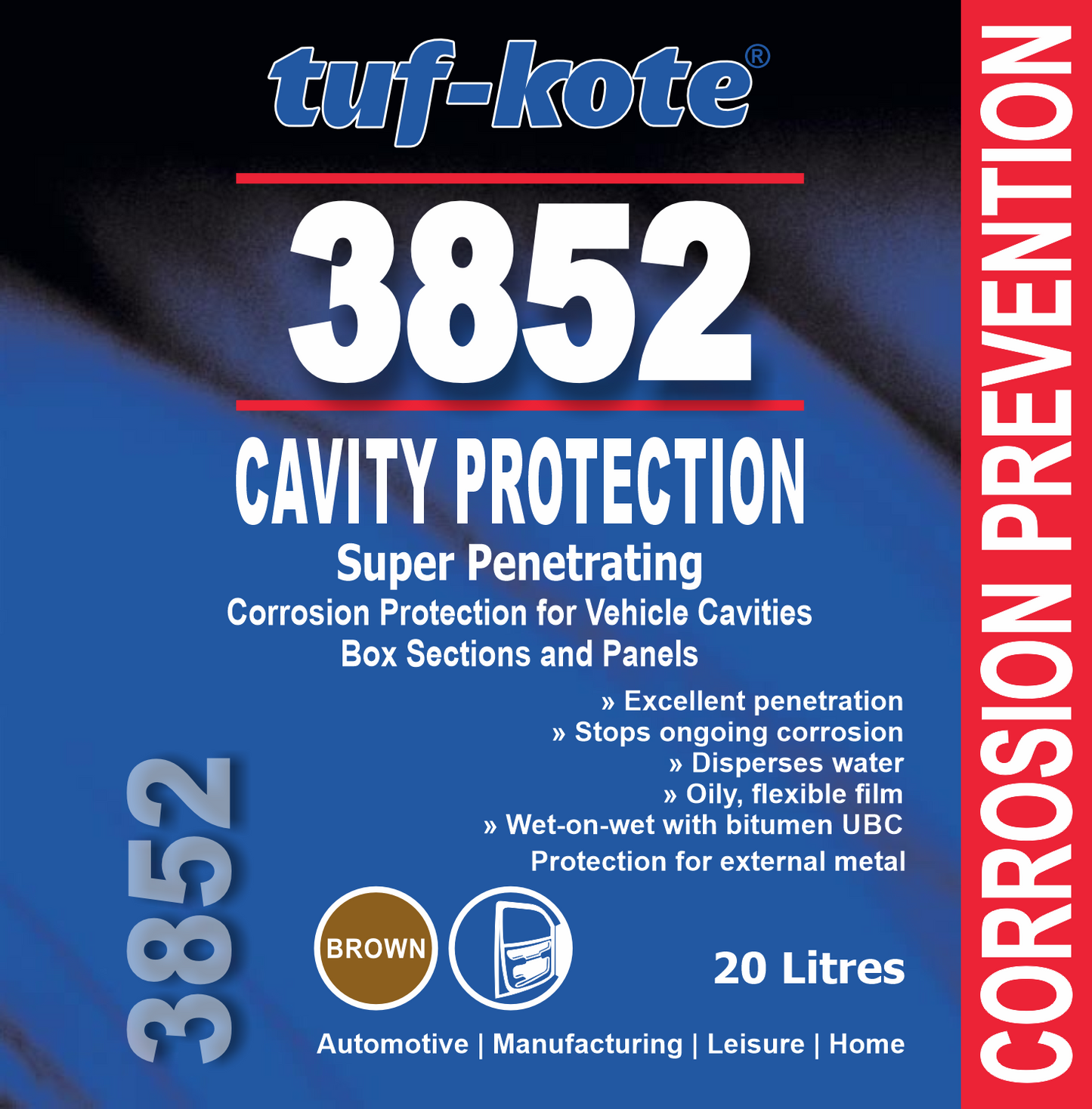 tuf-kote®  3852 PENETRANT Vehicle Rust Prevention Cavity Wax Corrosion Protection, Stops Existing Rust