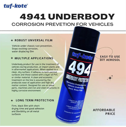 tuf-kote®  494 UNDERBODY Vehicle Chassis Rust Proofing Wax Corrosion Protection, Stops Existing Rust