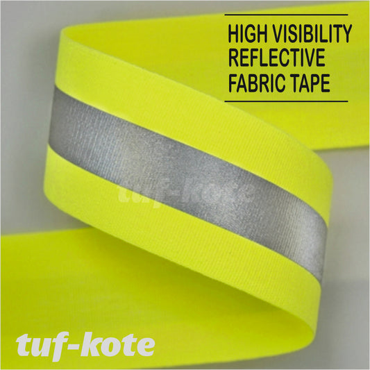 TUFLITE High Visibility Florescent Sew-On Fabric Reflective Safety Tape | YELLOW | 2" Width