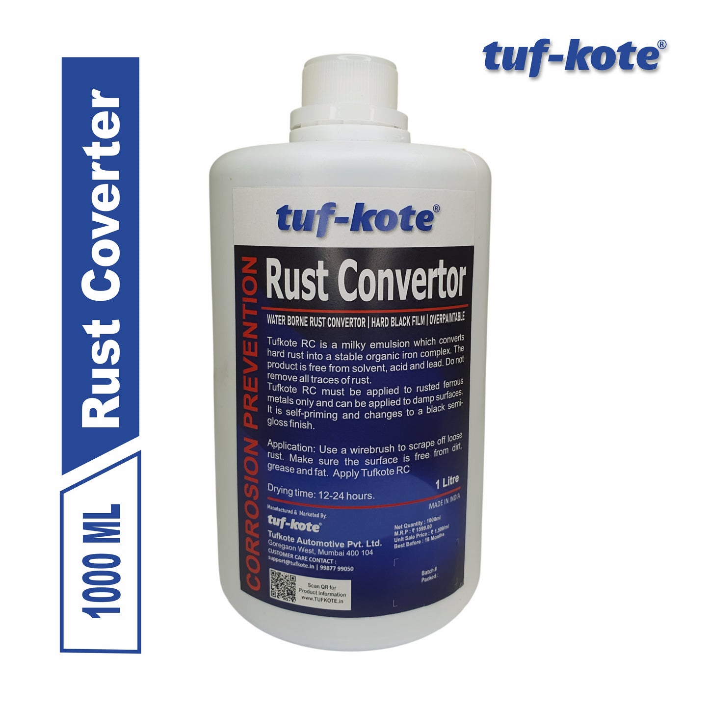 tuf-kote® RUST CONVERTOR Eco-Friendly Rust Converter and Primer All-in-One, Ultimate One-Step Solution to Convert Rusted Metal Surfaces and Prevent Further Rusting