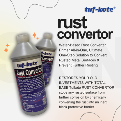 tuf-kote® RUST CONVERTOR Eco-Friendly Rust Converter and Primer All-in-One, Ultimate One-Step Solution to Convert Rusted Metal Surfaces and Prevent Further Rusting