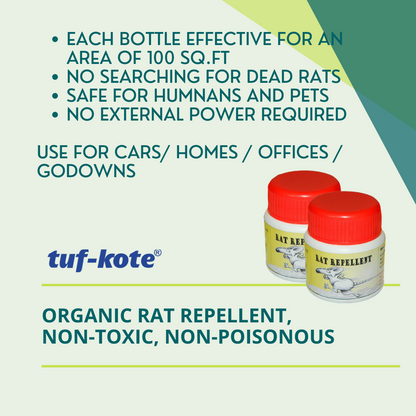 tuf-kote® Organic Rat Repellent for Cars, Non-Poisonous, Lasts for upto 90 days, Drive Away Rats Without Killing Them - 20gms [Pack of 4] - tuf-kote®