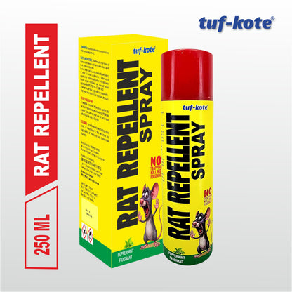 tuf-kote 250 ML Rat Repellent Spray for Car & Bike | 60 Days Powerful Protection | Peppermint Fragrance + Benzenemethanamine | No Kill Only Repel | Free Mask & Gloves
