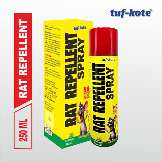 tuf-kote 250 ML Rat Repellent Spray for Car & Bike | 60 Days Powerful Protection | Peppermint Fragrance + Benzenemethanamine | No Kill Only Repel | Free Mask & Gloves