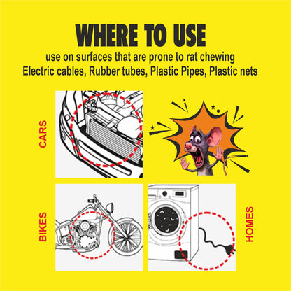 tuf-kote 250 ML Rat Repellent Spray for Car & Bike | 60 Days Powerful Protection | Peppermint Fragrance + Benzenemethanamine | No Kill Only Repel | Free Mask & Gloves