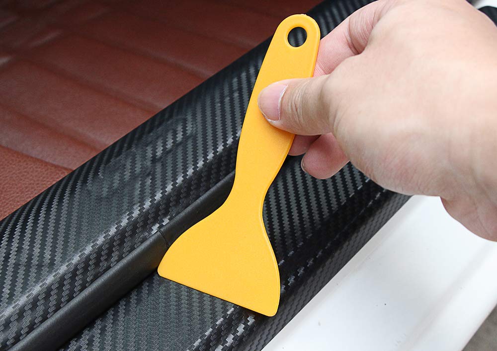 3D Carbon Fiber Car Door Plate Sill Scuff Cover Anti Scratch Sticker Protector (4 Pc Set) - Black - tuf-kote®