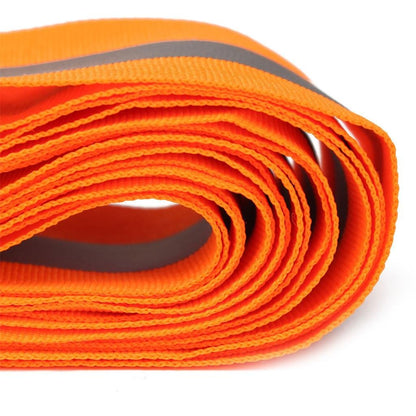 Imported Silver Reflective Tape Safty Strip Sew on Lime Orange Synth Fabric 3 Meters - tuf-kote®