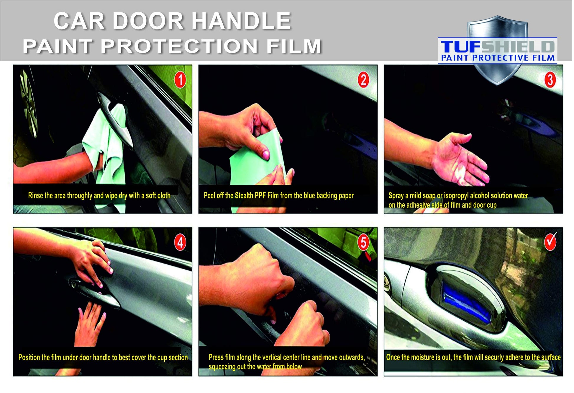 tuf-kote® TufShield Car Door Handle Paint Protection Film for Maruti, Wagon R - tuf-kote®