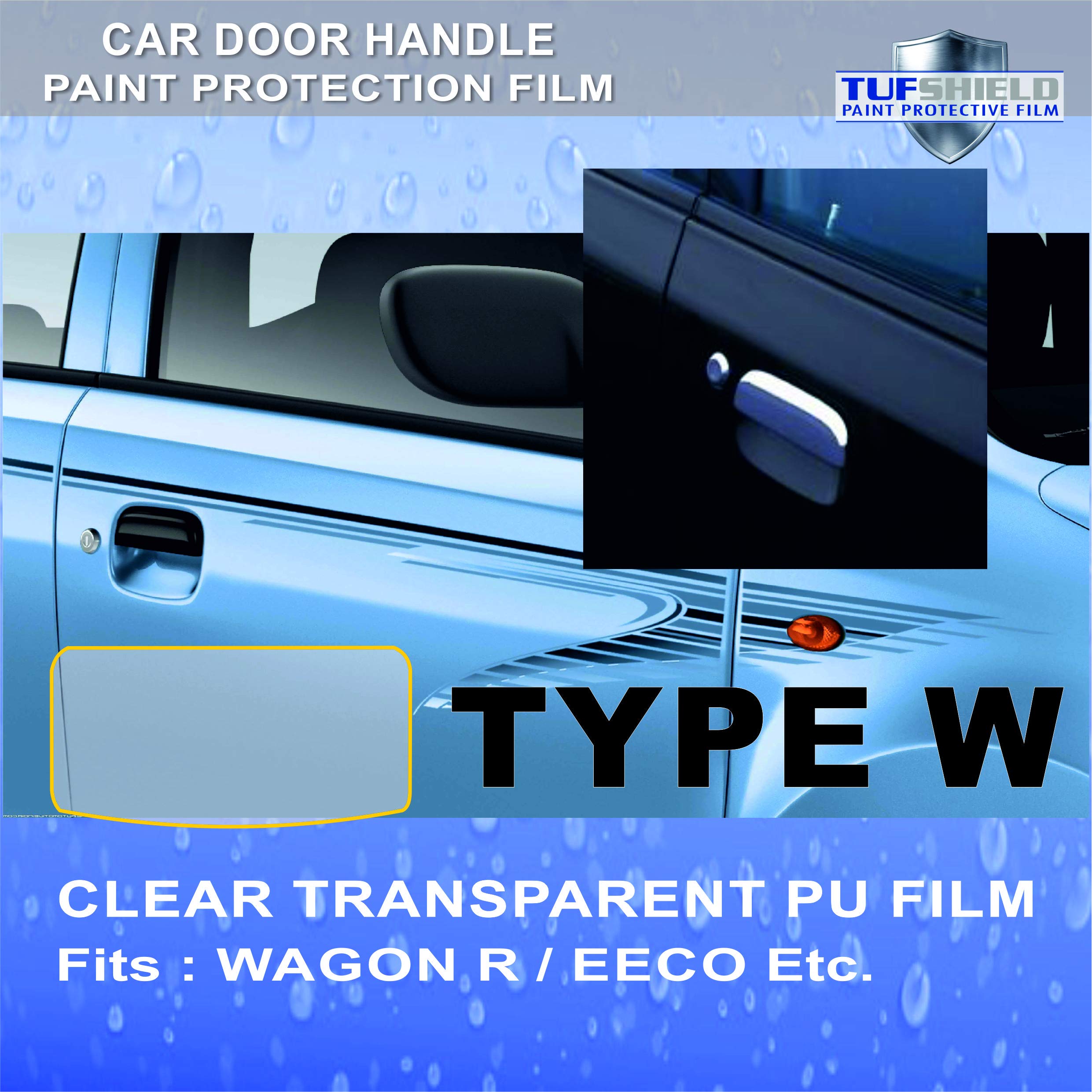 Door handle clearance paint protection film