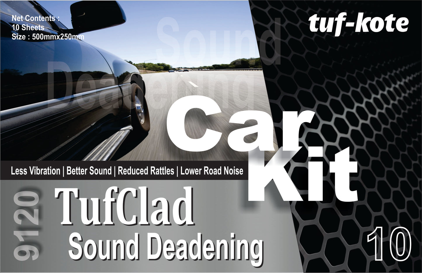 TufClad 9120 - Sound Deadening/Dampening, Sheet Size 500 X 250 Mm (10 X 20 Inches)